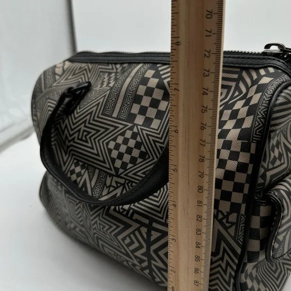 L.A.M.B. Walderston Handbag Black Tribal‎ Geometric Leather Gwen Stefani Y2K NWT - Picture 11 of 12